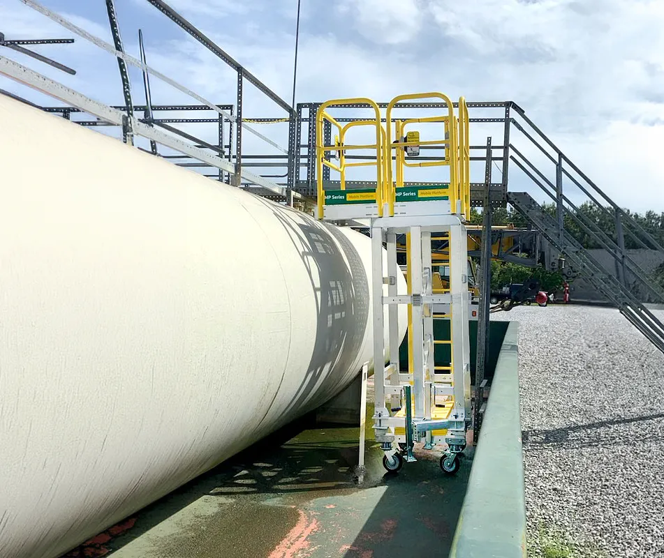 RollaStep mobile ladder unit at a Pineville, LA odorant facility