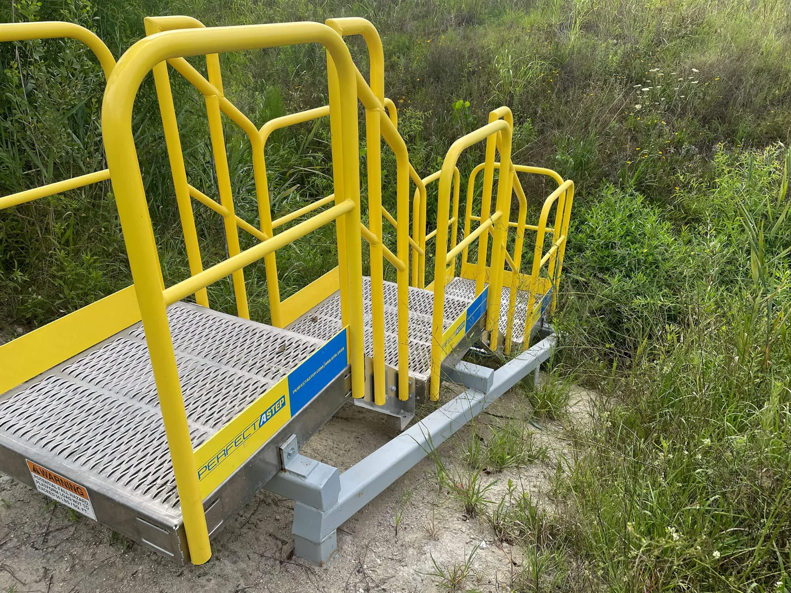 Access stairs to a water sampling station