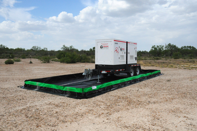 12×30 collapsible spill containment berm w generator