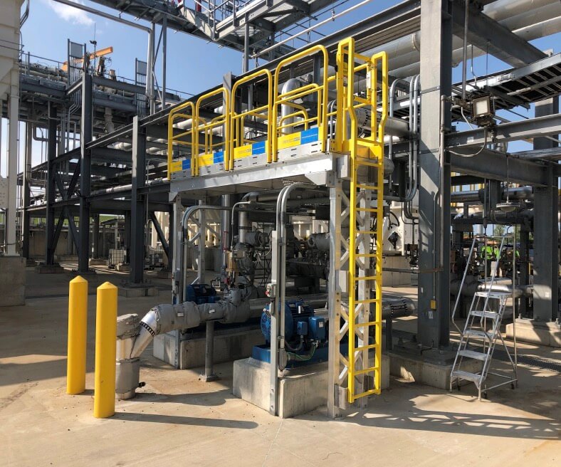 Metal Work Platform With Swing Gate and Ladder