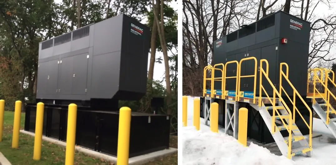 installation of an ErectaStep safe access solution for safe and easy access to power generator