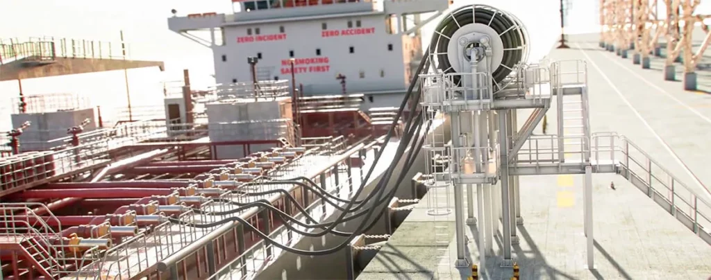 Tanker Loading Hoses Dock Reel Hero