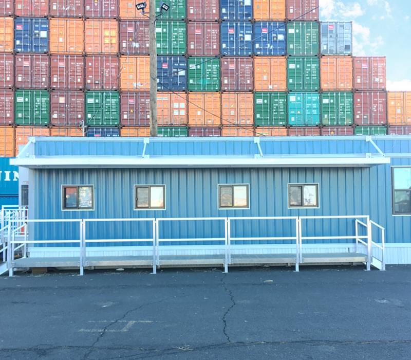 Shipyard metal awning