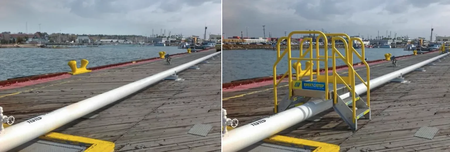 Installation of an ErectaStep Pipe Crossover for a 12