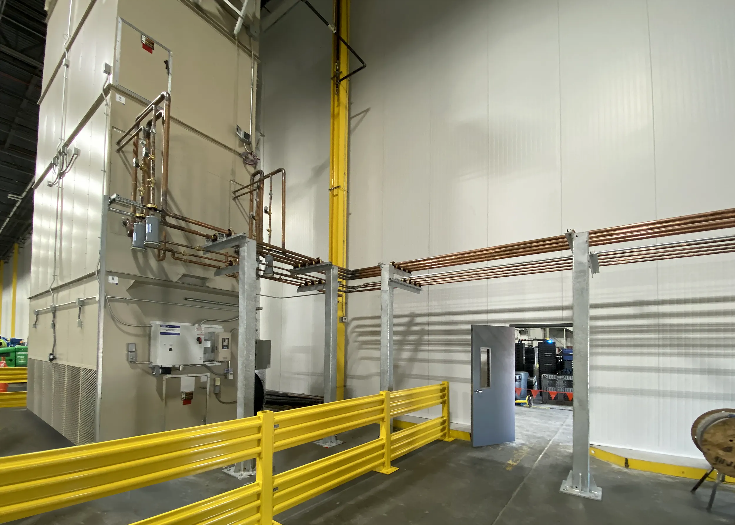 Interior pipe rack installation – Beverage Facility
