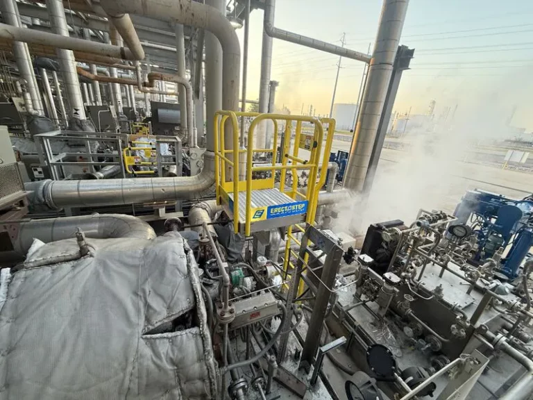 Petrochemical Facility Ladder Platform Installation SafetySfty