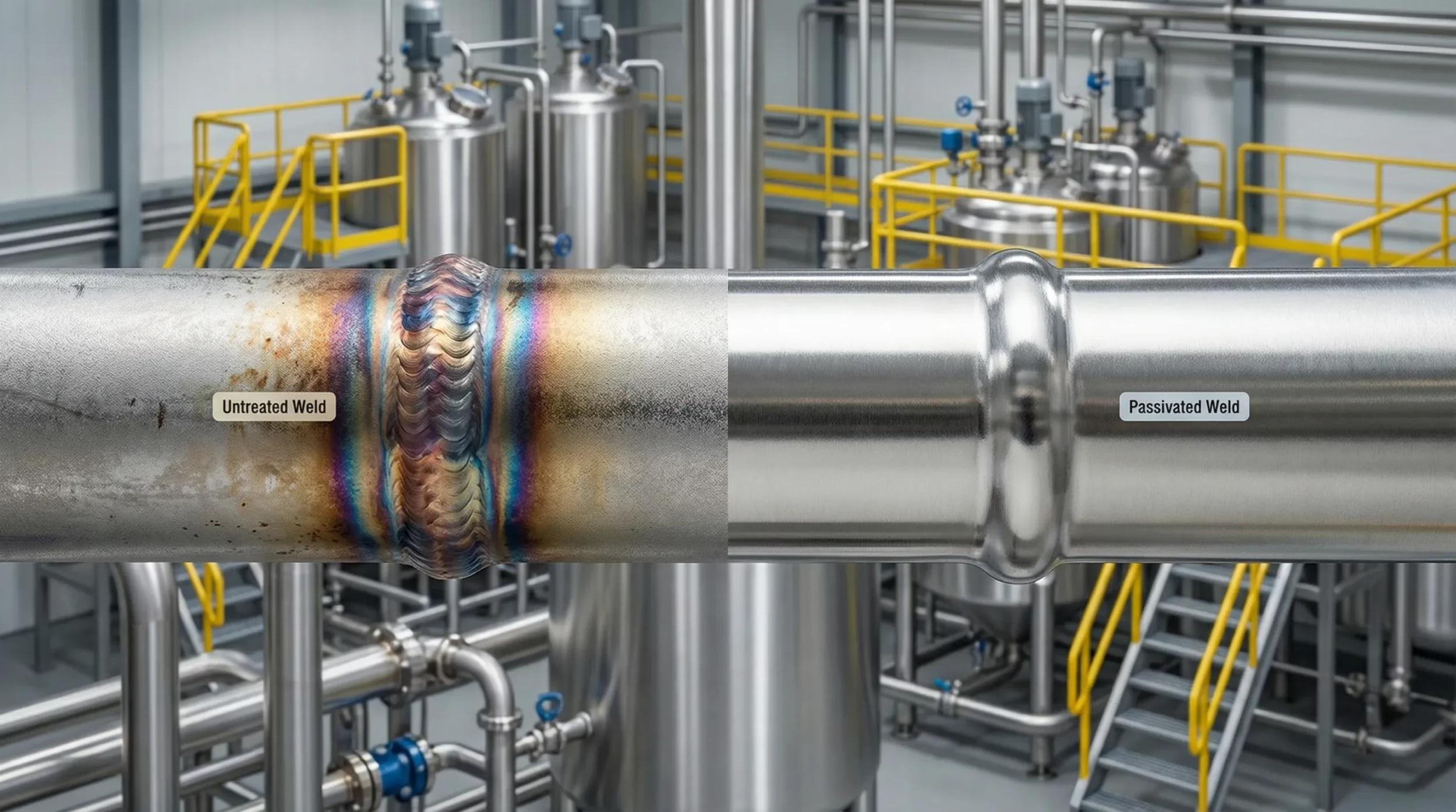 difference between an untreated weld and passivated weld